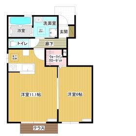 GROW(1LDK/1階)の間取り写真