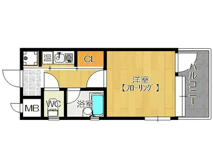 ピュアドーム大濠アクレーム(1K/10階)の間取り写真