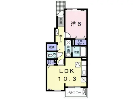 リノ小松原 III(1LDK/1階)の間取り写真