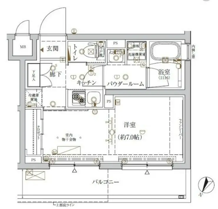 クレイシア新宿ノース 1階階 間取り