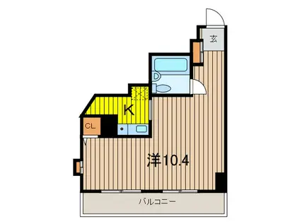 CASSIA南浦和(1K/4階)の間取り写真