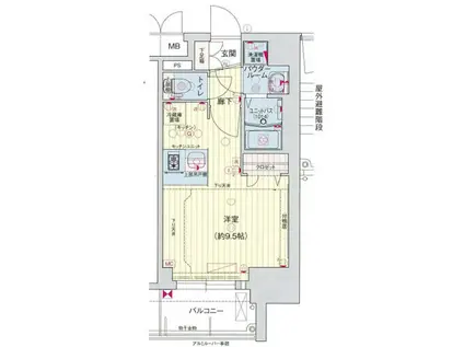 プレサンス上前津リラシス(ワンルーム/10階)の間取り写真