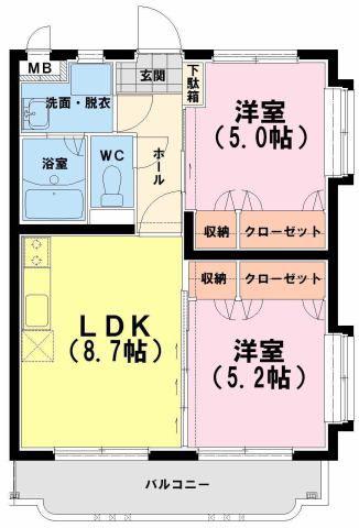Y&Mデイジー(2LDK/3階)の間取り写真
