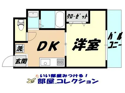 コンダクト小倉NO.1ビル(1DK/6階)の間取り写真
