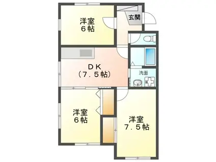 ラ・コリーナ・デ天白(3DK/2階)の間取り写真