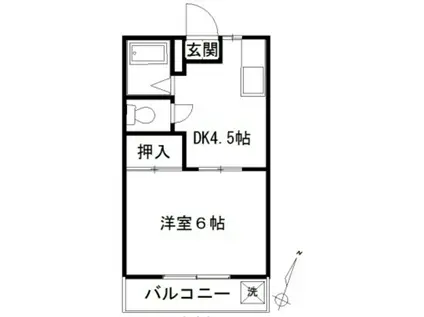 カルム深大寺(1DK/1階)の間取り写真