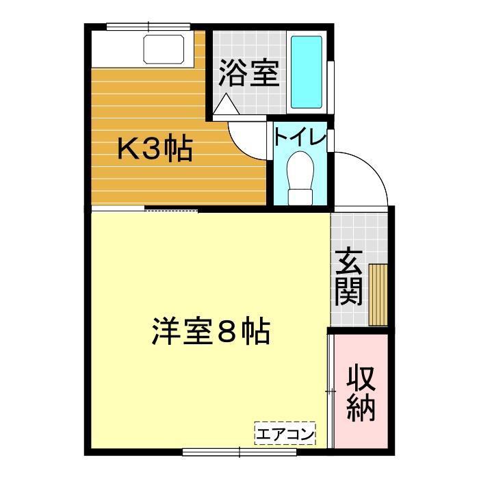 メゾン綾羅木(1K/1階)の間取り写真