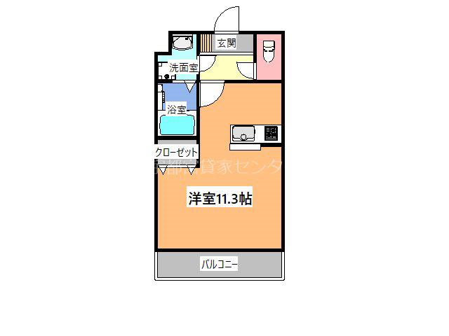 グランバロン イースト(ワンルーム/2階)の間取り写真