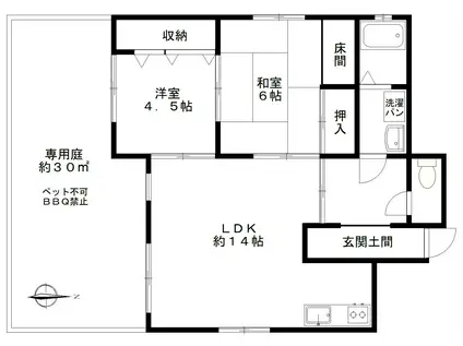 SGレジデンス(2LDK/1階)の間取り写真