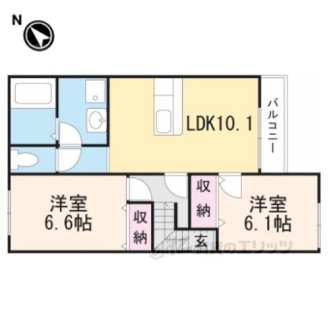 フローラルコートDS(2LDK/2階)の間取り写真