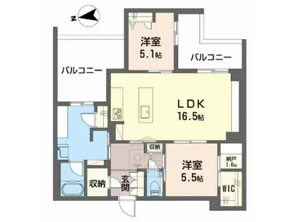 シャーメゾン ケー(2LDK/3階)の間取り写真