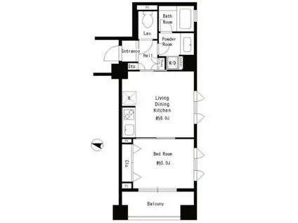 パークキューブ本郷(1LDK/3階)の間取り写真