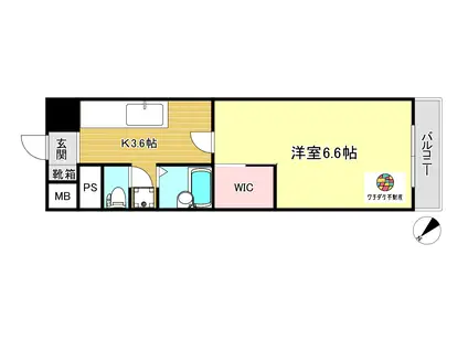 サンハイツ唐湊(1K/5階)の間取り写真