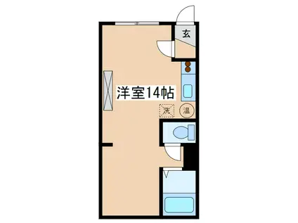 パークサイド貴(ワンルーム/1階)の間取り写真