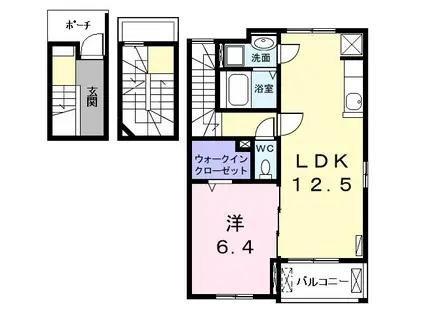 ウイングコート(1LDK/3階)の間取り写真