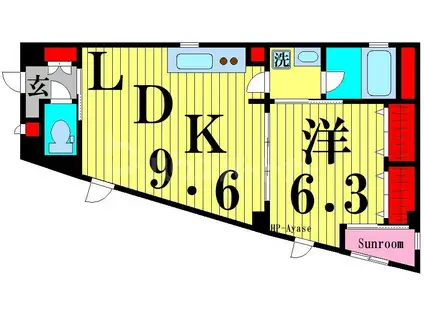 ラ フェリオ(1LDK/1階)の間取り写真