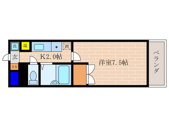 コリンシア(1K/2階)の間取り写真
