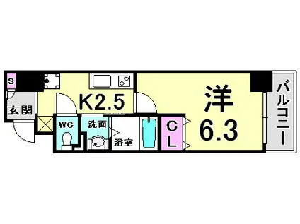 グルーブ神戸ハーバーアリーナ(1K/5階)の間取り写真