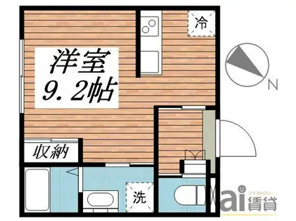 アイビー川越(ワンルーム/1階)の間取り写真