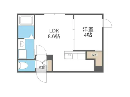 オルセーフラット西町南(1LDK/3階)の間取り写真