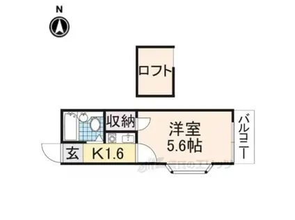リファインコート八木(1K/2階)の間取り写真