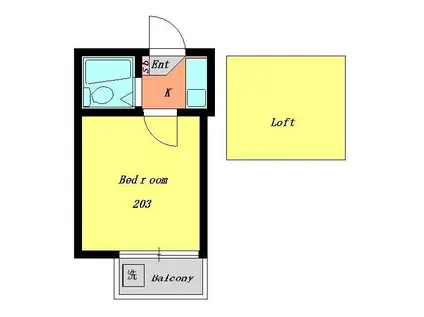 セドルハイム王子(1K/2階)の間取り写真