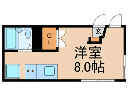 ハイツヤナギ(ワンルーム/1階)の間取り写真