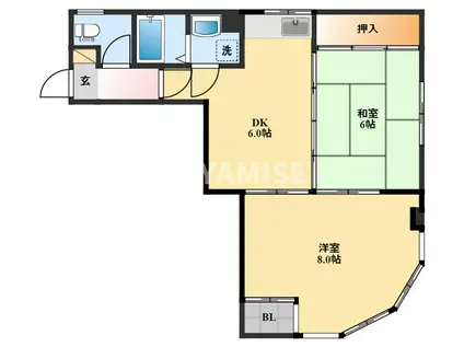 TERRACE.HANAOKA(2DK/2階)の間取り写真