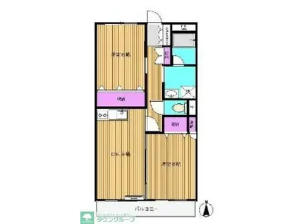 カーサセレーナ(2LDK/3階)の間取り写真