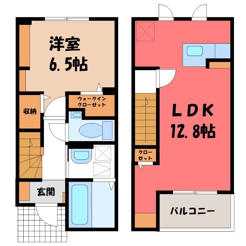 ラ ペ フランII(1LDK/1階)の間取り写真
