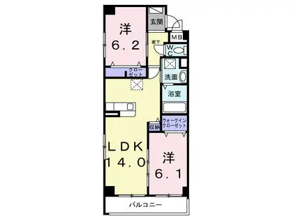 ミヤツカ8(2LDK/3階)の間取り写真