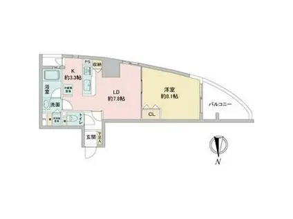 さくら HILLS 富士見(1LDK/10階)の間取り写真