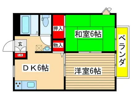 サンヒルズ丸山台(2DK/1階)の間取り写真
