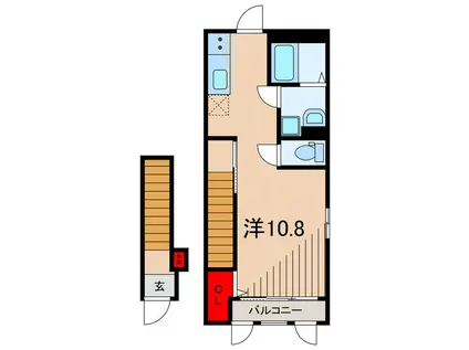 ジャルデーノ(ワンルーム/2階)の間取り写真