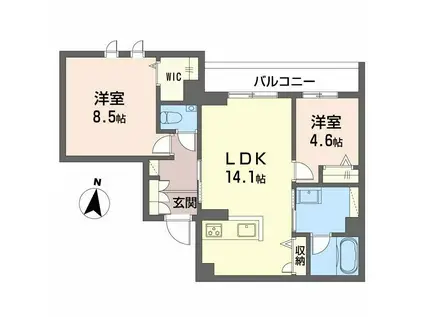 ゼーゲンハウス(2LDK/2階)の間取り写真