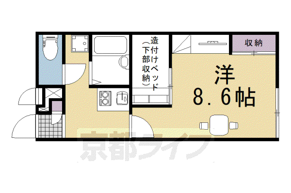 レオパレスおおやぶ(1K/1階)の間取り写真