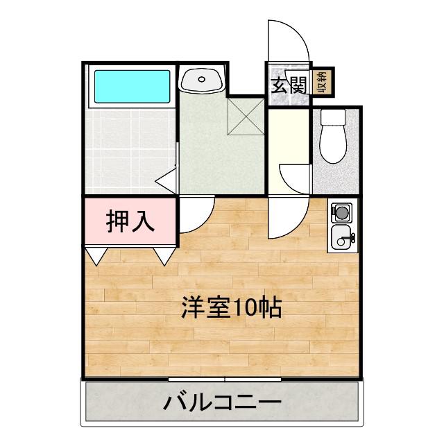 ジュネルM&Y(ワンルーム/2階)の間取り写真