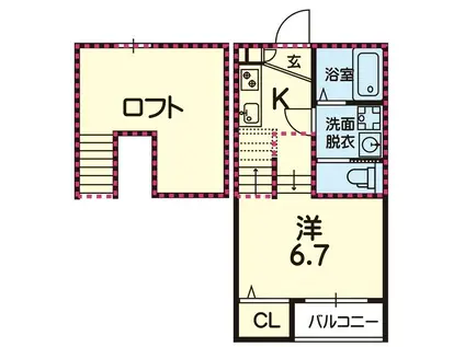ステラ熊本駅南(1K/1階)の間取り写真