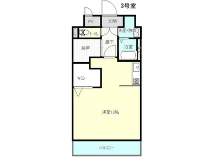 サンパレス前橋(1SK/7階)の間取り写真