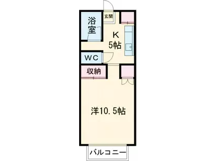 TOYOUKEハイツ(1DK/2階)の間取り写真