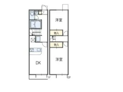 レオパレスセラフI(2DK/1階)の間取り写真