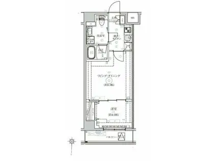 ベルシードアルファ押上イースト(1LDK/7階)の間取り写真