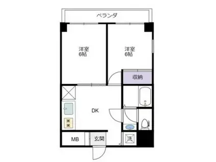 レジティ八王子(2DK/4階)の間取り写真