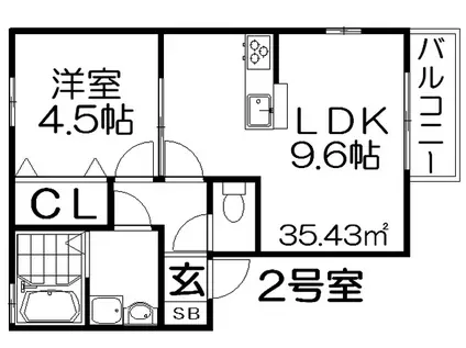 リヴェールメゾン(1LDK/1階)の間取り写真