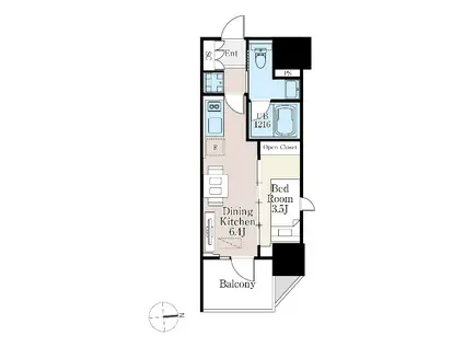 ザ・ライオンズフォーシア町屋(1DK/4階)の間取り写真