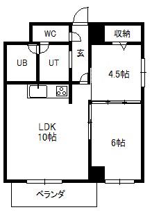 サンローゼ札幌(2LDK/3階)の間取り写真