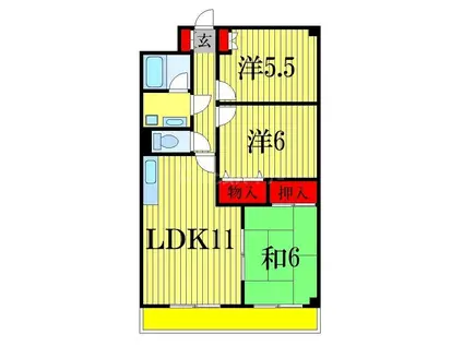 メゾンドール藤原(3LDK/1階)の間取り写真