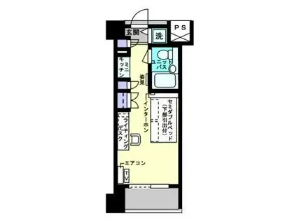 アルファコンフォート博多(ワンルーム/8階)の間取り写真