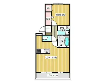 パークヴィラ合志I(1LDK/1階)の間取り写真