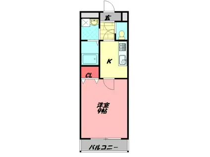 アムールYF(1K/1階)の間取り写真